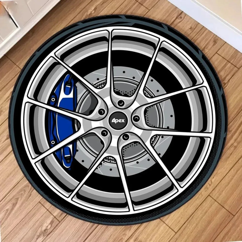 Home Bathroom Carpet - VIKAMA Auto-Naben-Rundteppich, weicher, rutschfester Teppich für
