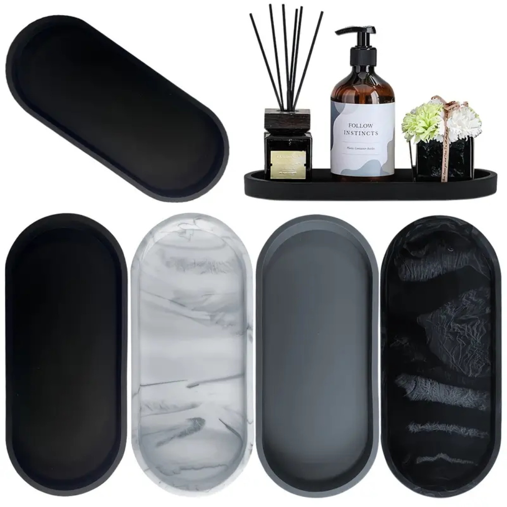 Home Essentials Bathroom Organizer - 1 Stück Badezimmer-Waschtisch-Silikonablage, rechteckiger Spülmittel- und