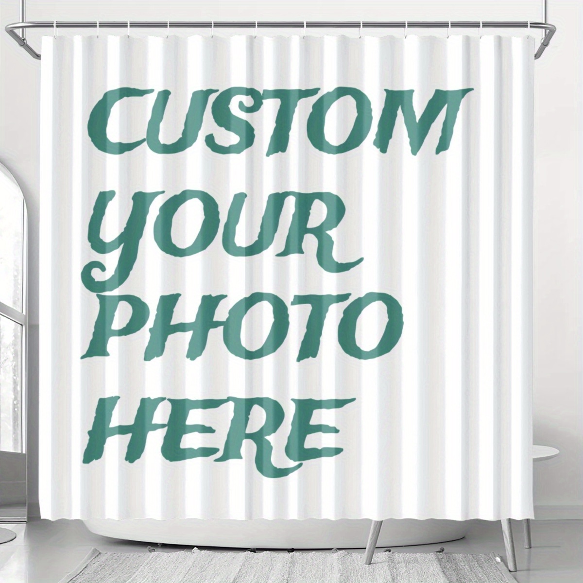 Home Bathroom Images - Individueller Foto-Duschvorhang, Personalisierter Bild-Druck Wasserdichter Badvorhang,