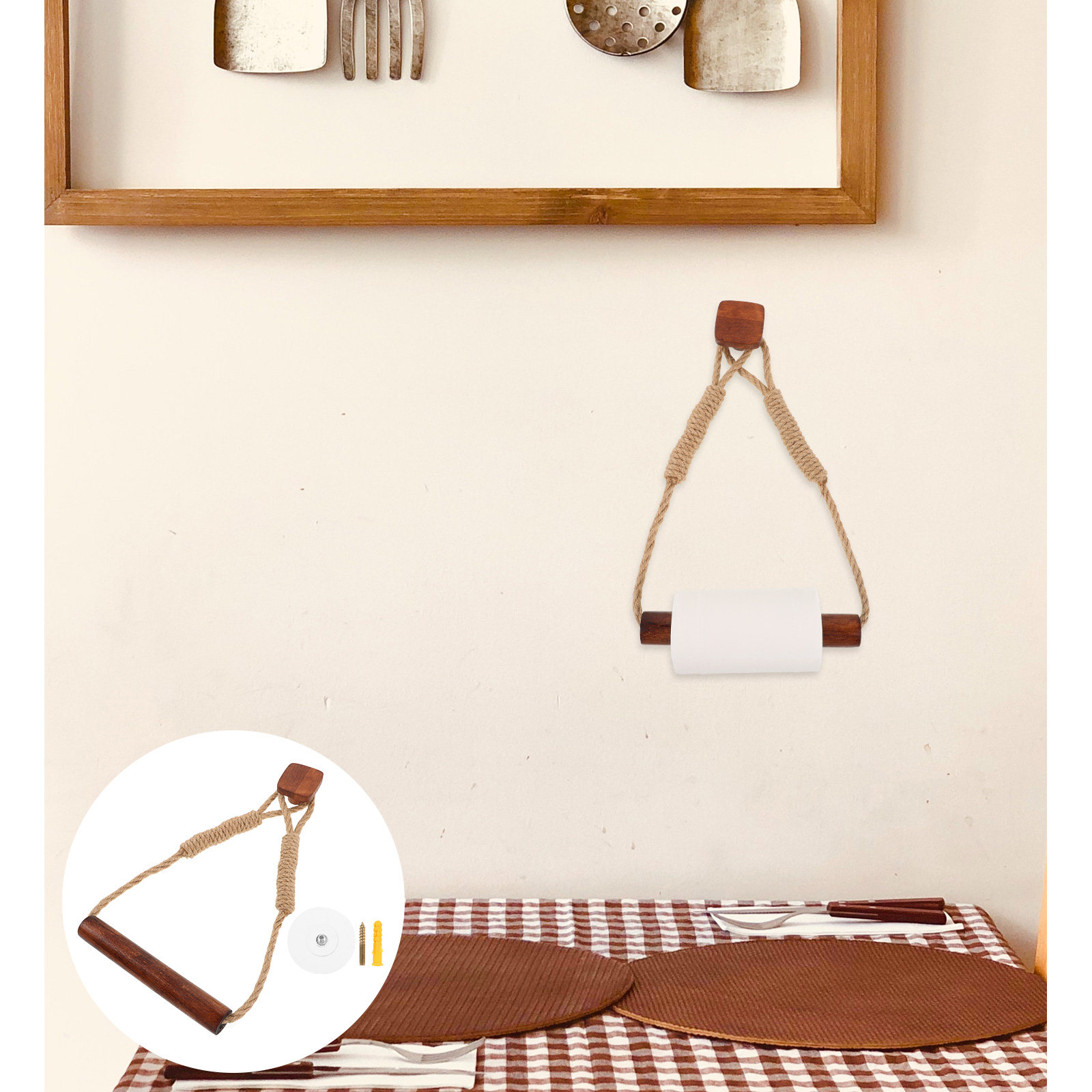 Home Bathroom Paper Towel Dispenser - Wand-Toilettenpapierhalter, Badezimmer-Rollenhalter, Robuster Dekorativer Aufbewahrungsständer, Geeignet