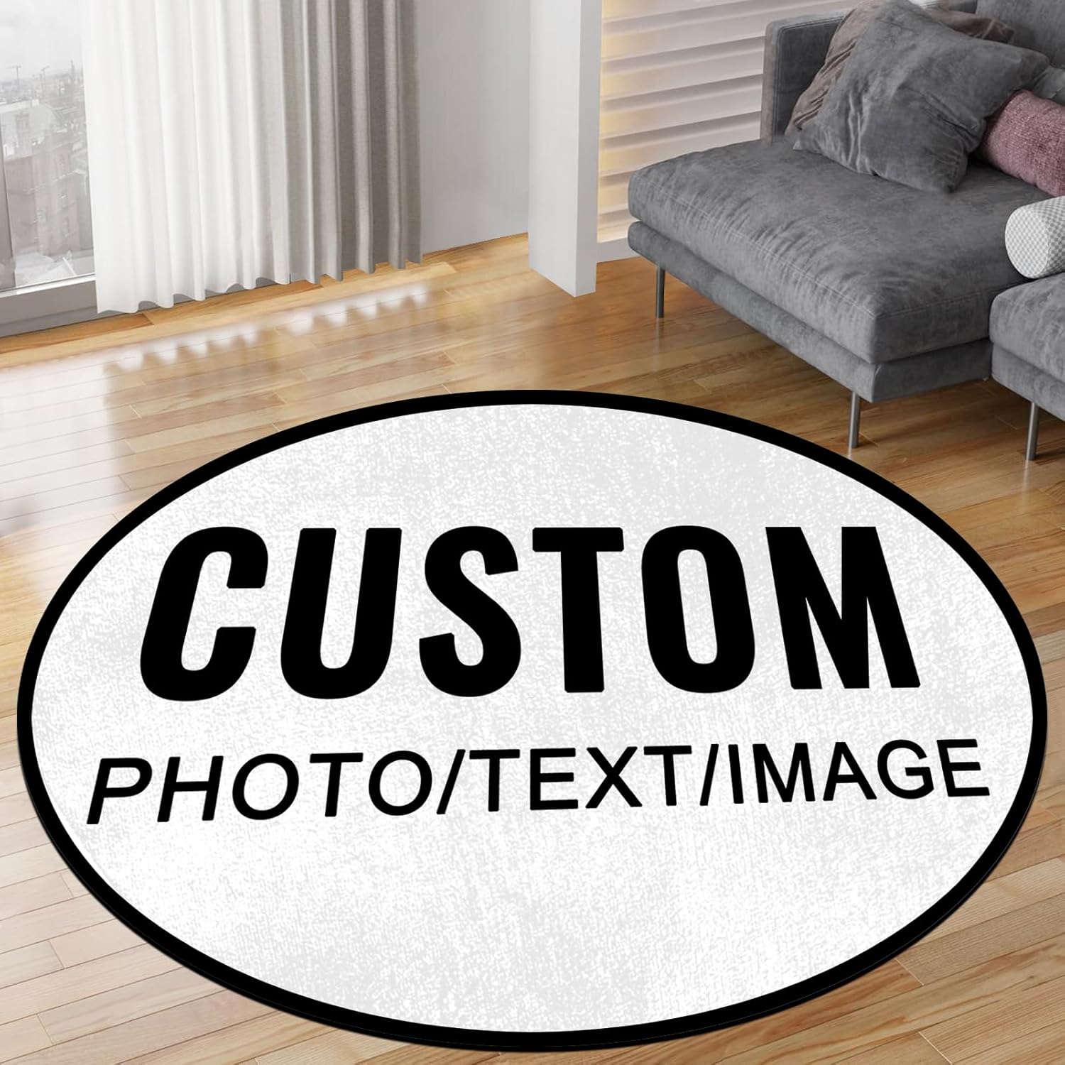 Home Bathroom Images - Benutzerdefinierter runder Teppich, personalisierter Teppich mit