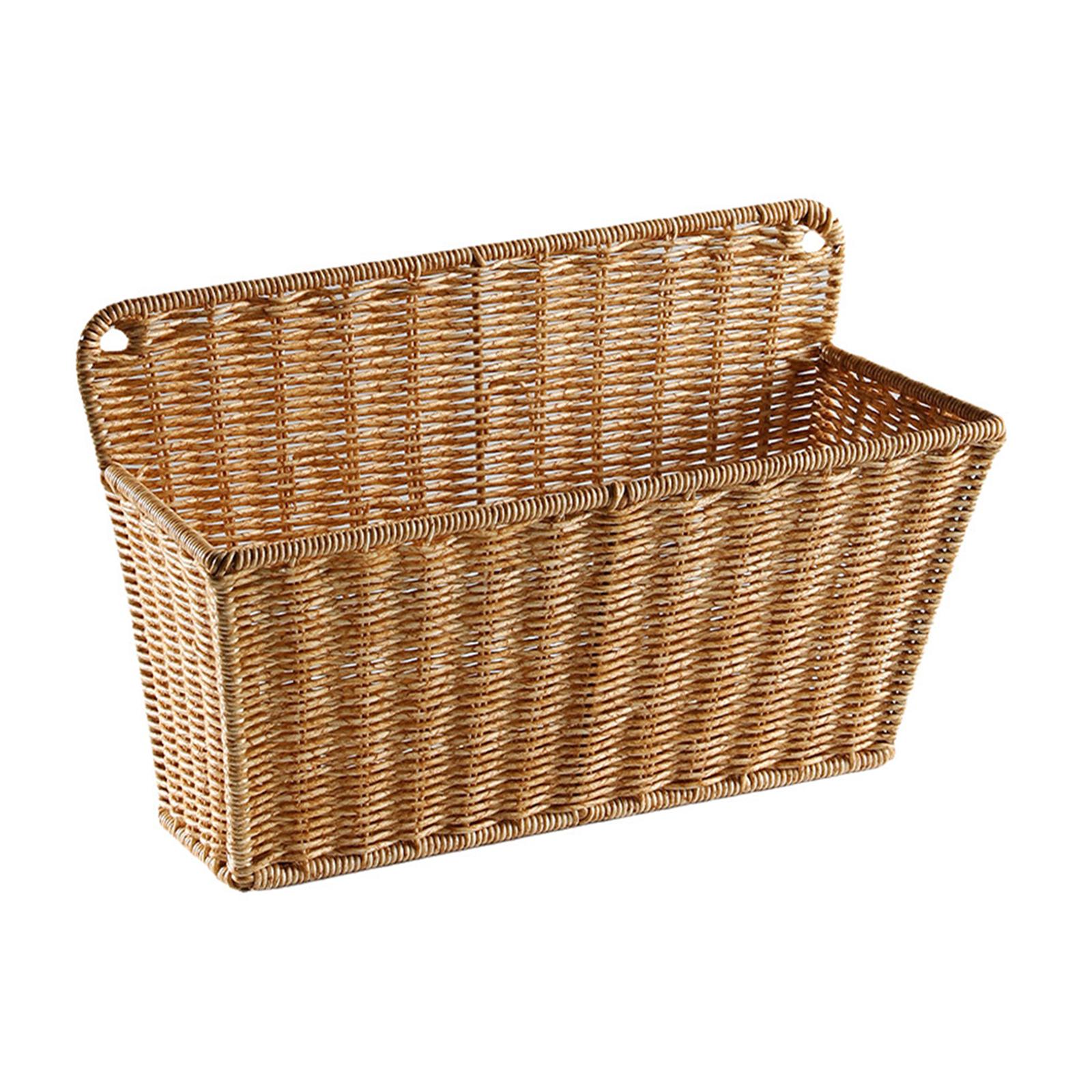 Home Essentials Bathroom Organizer - Skandinavischer Stil Gewebter Aufbewahrungskorb Wandhängender Organizer