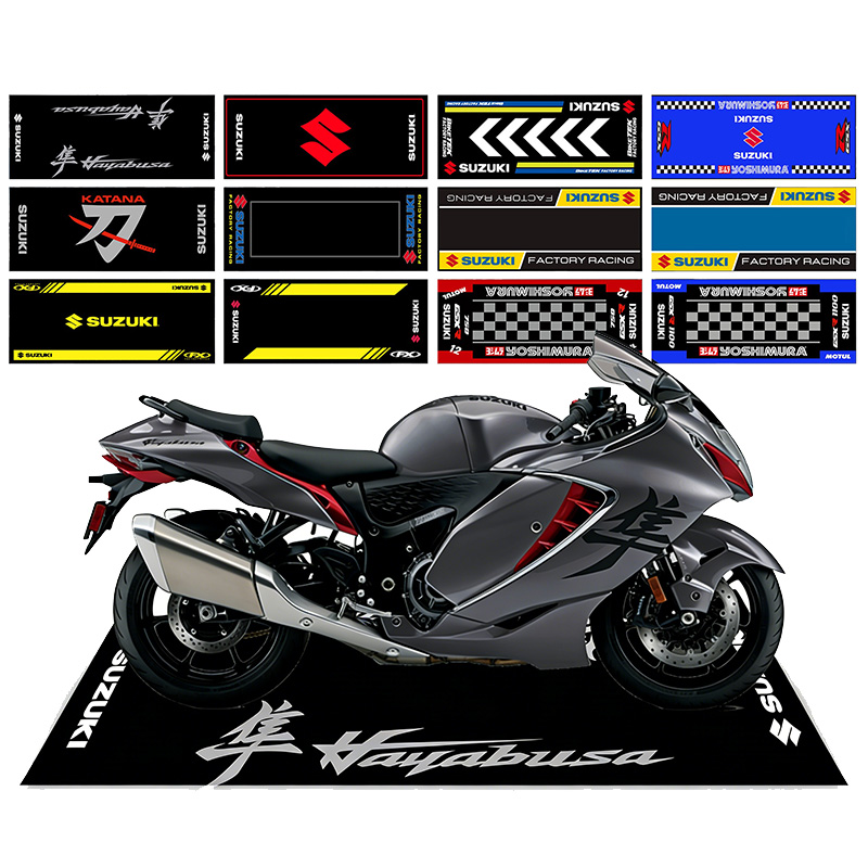 Home Bathroom Carpet - Motorrad-Display-Teppich Suzuki Parkmatte Rutschfester Garagen-Teppich für