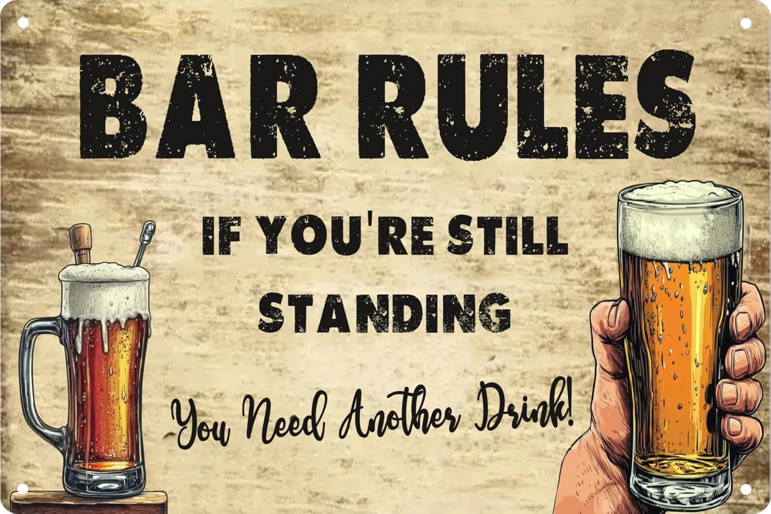 Home Bathroom Rules - Lustiges Retro-Metallschild mit Bar-Regeln, Badezimmer-Dekor, Poster,