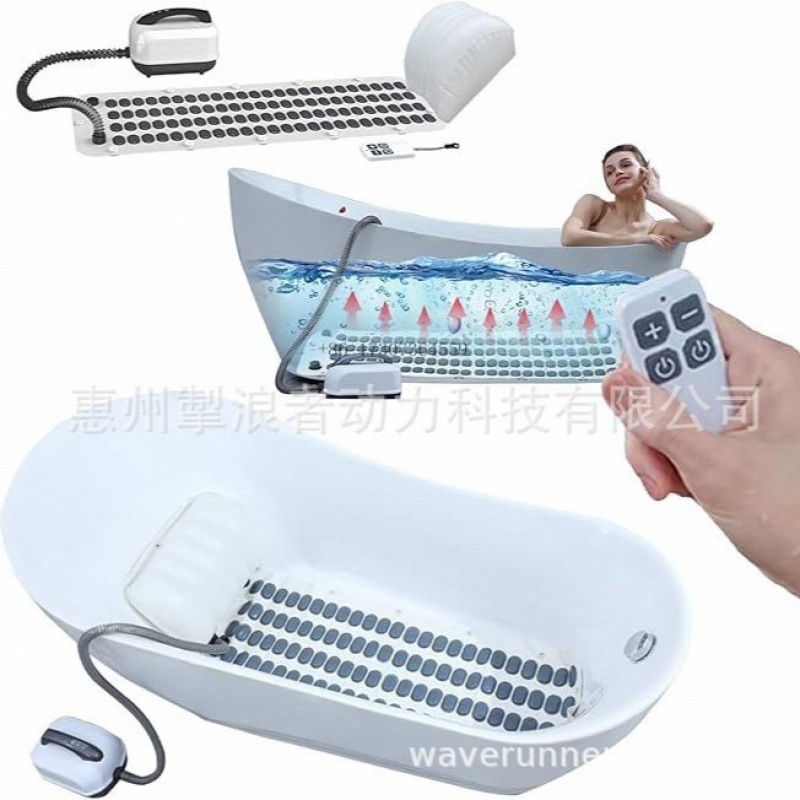 Bathtub Pillow Inflatable - Tragbare Sprudelbadmaschine: Mit Rutschfester Matte, Luftpumpe,