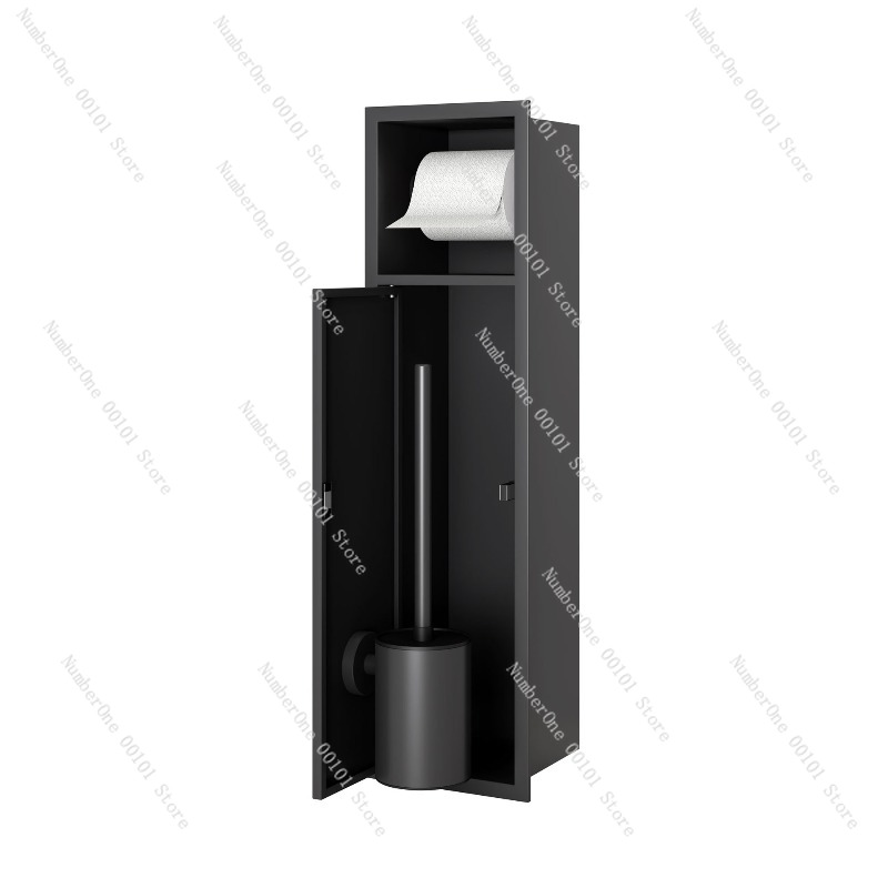 Toilet Paper Holder - Premium 304 Edelstahl Einbau-Toilettenbürstenhalter mit Tür