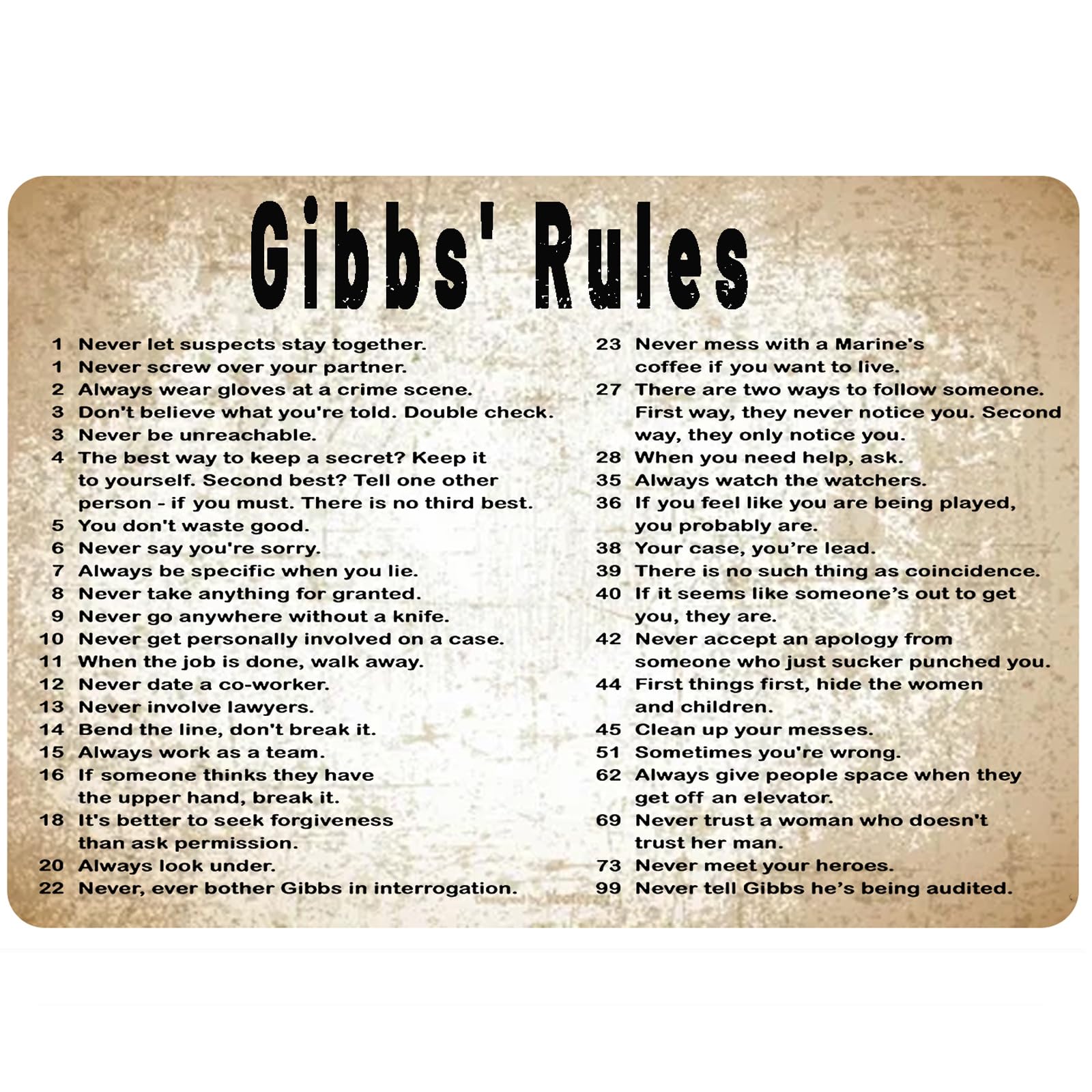 Home Bathroom Rules - Gibbs Rules Metall-Blechschild, Retro-Poster, Wanddekoration, Vintage-Hängeschild,