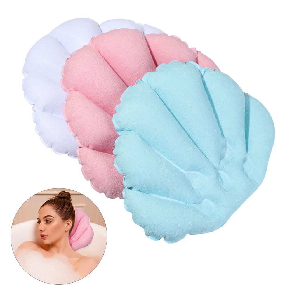Bathtub Pillow Inflatable - Mit Saugnäpfen Aufblasbares Frottee-Badekissen Badewannenkissen Spa-Nackenstütze