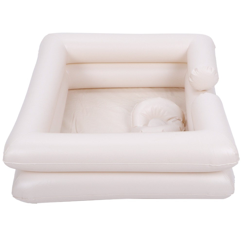 Bathtub Pillow Inflatable - Aufblasbares PVC-Shampoo-Becken Weiß Einfach zu Verwendendes