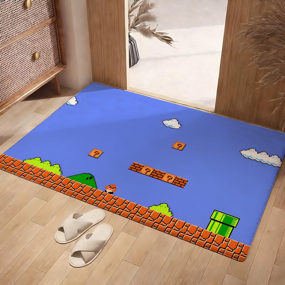 Home Bathroom Images - Anime Pixel Image Bodenmatte, weicher Flanell-Teppich,