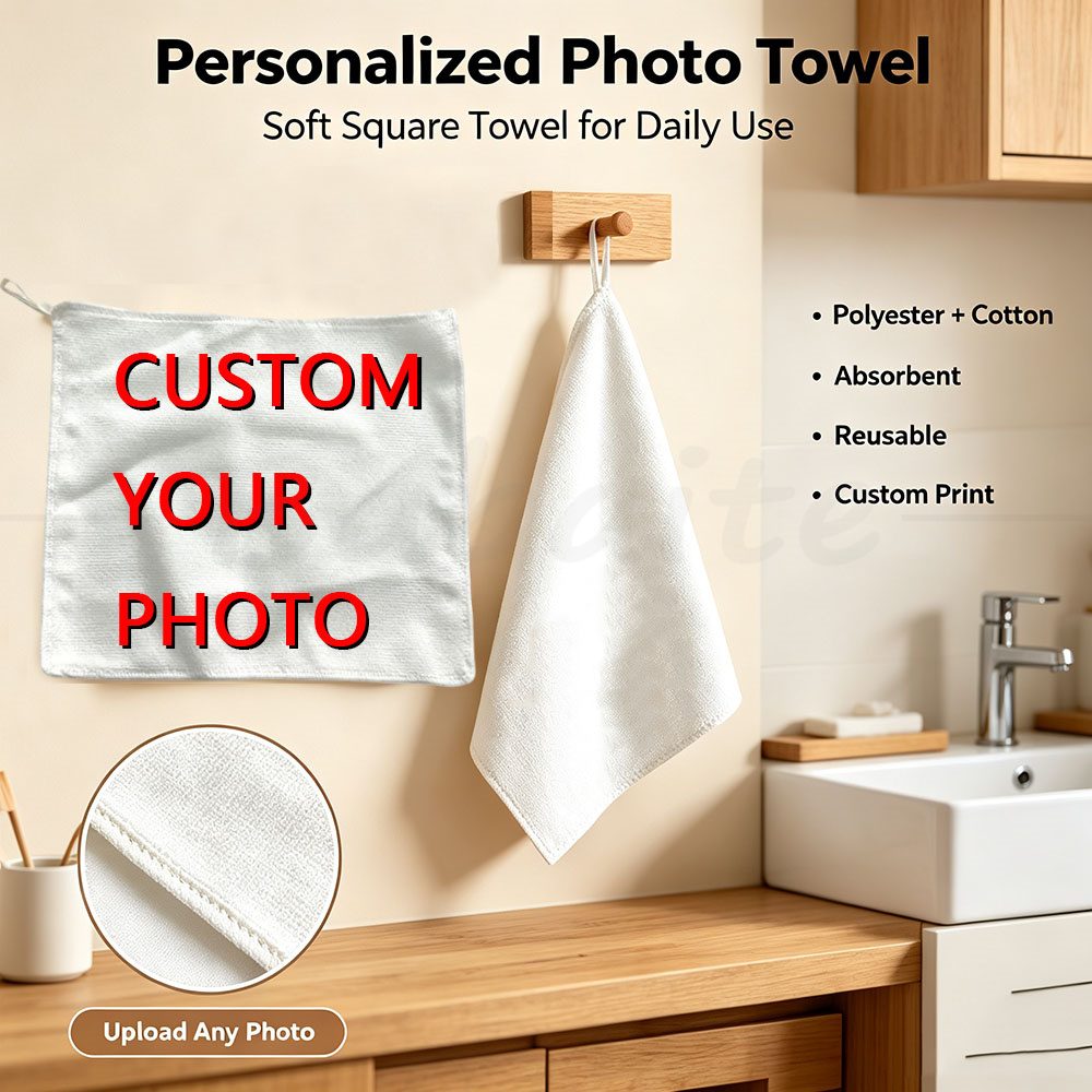 Home Bathroom Images - Quadratisches Handtuch mit individuellem Foto, Bild