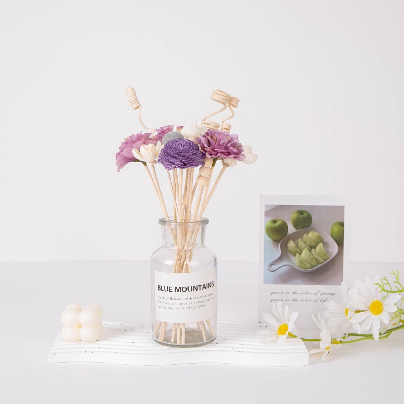 Home One Bathroom - Rattanstäbchen und Sola-Blumen, 14er-Set, ein Bündel