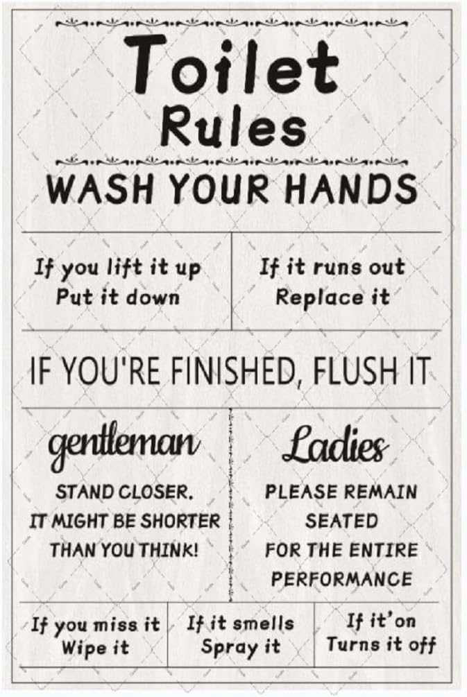 Cusde Toilettenregeln Metall-B – Home Bathroom Rules Bewertung und Preis