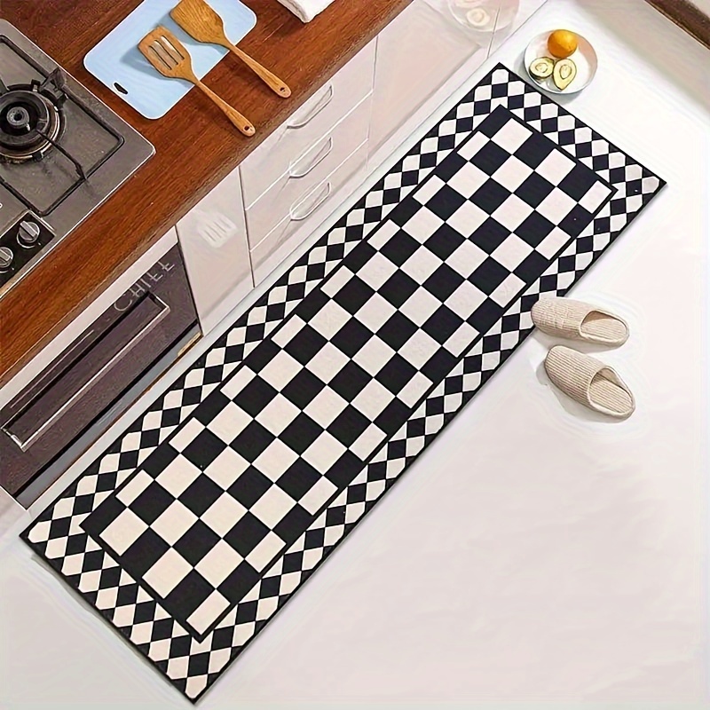 VIKAMA Schwarz-weiß karierter  – Home Bathroom Carpet Bewertung und Preis