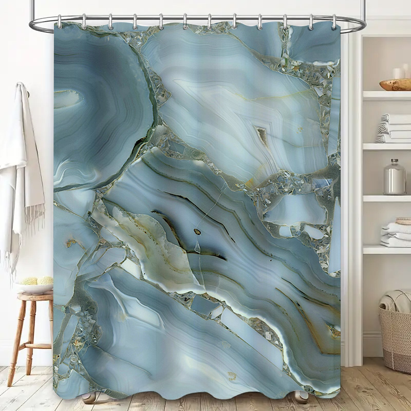 Blauer Marmor-Duschvorhang, wa – Home Bathroom Images Bewertung und Preis