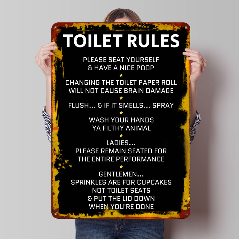 Toilettenregeln Blechposter Pe – Home Bathroom Rules Bewertung und Preis